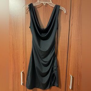 Elegant Black Draped Dress
